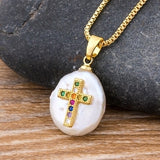 Precious Trending Crystal Cross Pendant with Gold Chain 18k Gold Plated "6 Styles"