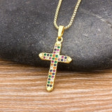 Precious Trending Crystal Cross Pendant with Gold Chain 18k Gold Plated "6 Styles"