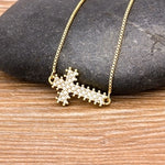 Precious Trending Crystal Cross Pendant with Gold Chain 18k Gold Plated "6 Styles"