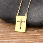 Precious Trending Crystal Cross Pendant with Gold Chain 18k Gold Plated "6 Styles"