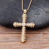 Precious Trending Crystal Cross Pendant with Gold Chain 18k Gold Plated "6 Styles"