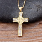 Precious Trending Crystal Cross Pendant with Gold Chain 18k Gold Plated "6 Styles"