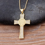 Precious Trending Crystal Cross Pendant with Gold Chain 18k Gold Plated "6 Styles"