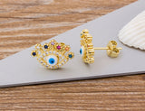 Crystal Gemstones Evil Eye Trendy Earrings