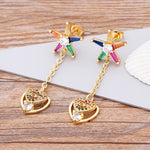 Celebrity Style Sweet Heart Love Dangle Earrings