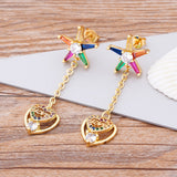 Celebrity Style Sweet Heart Love Dangle Earrings