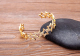 Beautiful Gemstones "Cuff  Bangles" Luxury Collection 18k Gold Plated  "10 Styles"