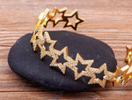 Beautiful Gemstones "Cuff  Bangles" Luxury Collection 18k Gold Plated  "10 Styles"