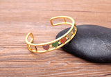 Beautiful Gemstones "Cuff  Bangles" Luxury Collection 18k Gold Plated  "10 Styles"