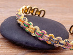 Beautiful Gemstones "Cuff  Bangles" Luxury Collection 18k Gold Plated  "10 Styles"