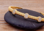 Beautiful Gemstones "Cuff  Bangles" Luxury Collection 18k Gold Plated  "10 Styles"