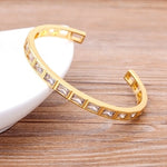 Beautiful Gemstones "Cuff  Bangles" Luxury Collection 18k Gold Plated  "10 Styles"