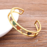 Beautiful Gemstones "Cuff  Bangles" Luxury Collection 18k Gold Plated  "10 Styles"