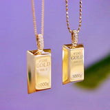 Luxury 18K Gold Plated Solid Pendant with Chain