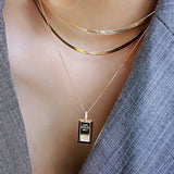 Luxury 18K Gold Plated Solid Pendant with Chain