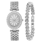 Luxury Rhinestone Quartz Watch with Matching Bracelet